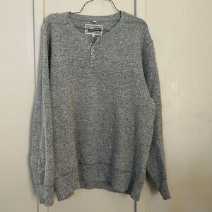 Schott Bros Mens Sweater Large Gray Wool Blend Warm Thick Outdoor Layering